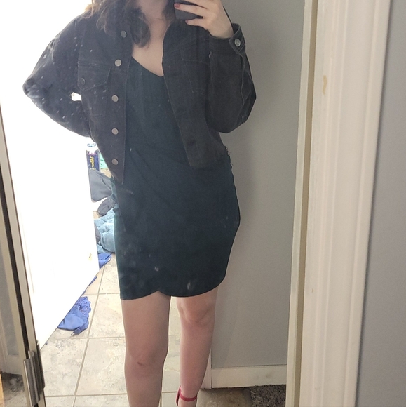 Spaghetti Strap V-Neck Dress with Crossover Skirt - Picture 4 of 5